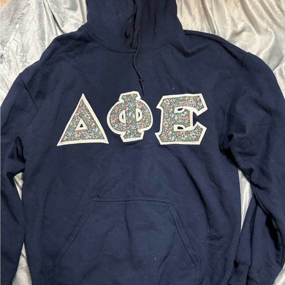 Navy Blue Greek Letter Hoodie